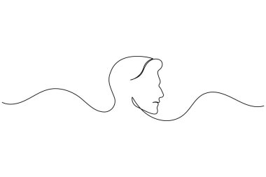 İnsan yüzü profili minimalist tarzda izole edilmiş tasvirler çizer.