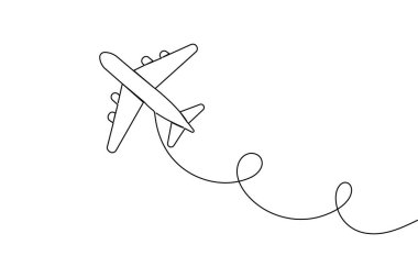 Basit minimalist iş kavramına sahip uçak aralıksız çizimi