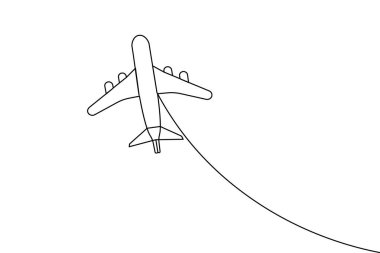 Basit minimalist iş kavramına sahip uçak aralıksız çizimi