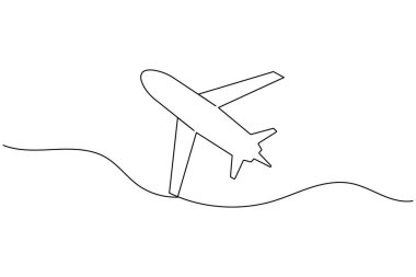Basit minimalist iş kavramına sahip uçak aralıksız çizimi