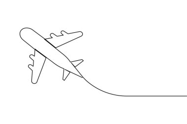 Basit minimalist iş kavramına sahip uçak aralıksız çizimi