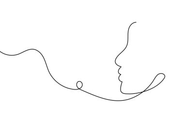  Dudaklar ve burun bir çizgi sanat modern güzellik çizimi için asgari yüz hatları