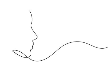  Dudaklar ve burun bir çizgi sanat modern güzellik çizimi için asgari yüz hatları