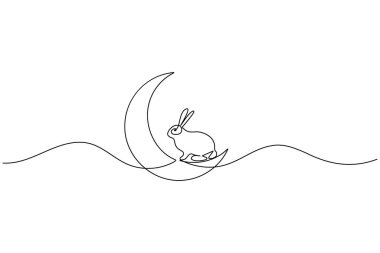 Tavşan bir çizgi minimum sürekli ana hatlı hayvan çizimi