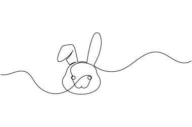 Tavşan bir çizgi minimum sürekli ana hatlı hayvan çizimi