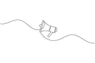 İş simgesi minimalist ana hatlı vektör çizimi sürekli bir çizgi