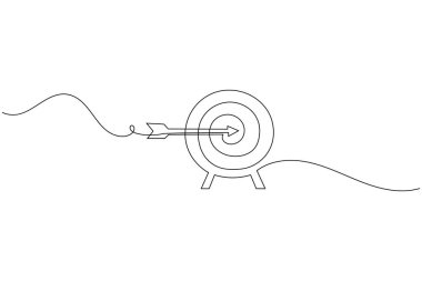 İş simgesi minimalist ana hatlı vektör çizimi sürekli bir çizgi