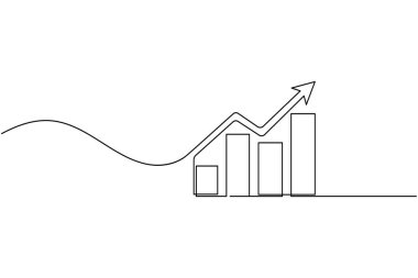 İş simgesi minimalist ana hatlı vektör çizimi sürekli bir çizgi