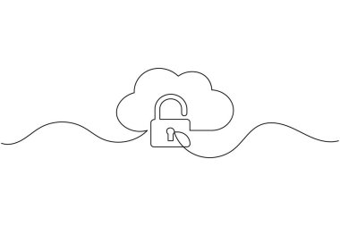 İş simgesi minimalist ana hatlı vektör çizimi sürekli bir çizgi