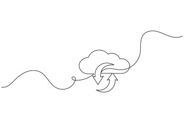 İş simgesi minimalist ana hatlı vektör çizimi sürekli bir çizgi