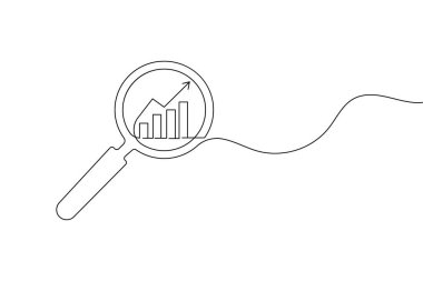 İş simgesi minimalist ana hatlı vektör çizimi sürekli bir çizgi
