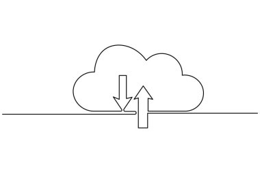 İş simgesi minimalist ana hatlı vektör çizimi sürekli bir çizgi