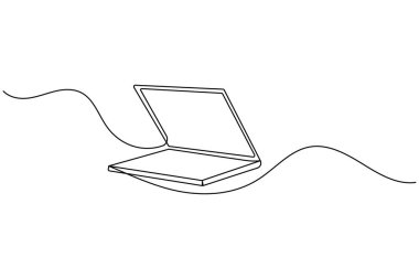 İş simgesi minimalist ana hatlı vektör çizimi sürekli bir çizgi