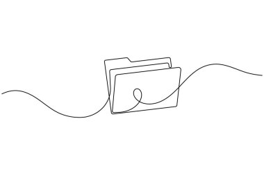 İş simgesi minimalist ana hatlı vektör çizimi sürekli bir çizgi