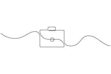 İş simgesi minimalist ana hatlı vektör çizimi sürekli bir çizgi
