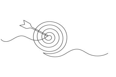 İş simgesi minimalist ana hatlı vektör çizimi sürekli bir çizgi