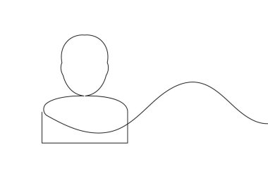 İş simgesi minimalist ana hatlı vektör çizimi sürekli bir çizgi