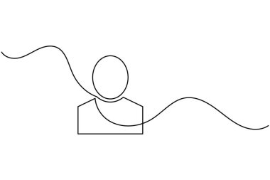 İş simgesi minimalist ana hatlı vektör çizimi sürekli bir çizgi