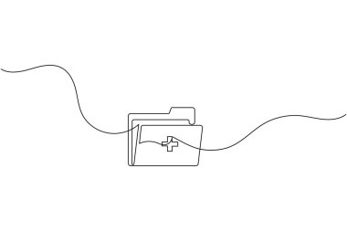 Tıbbi simge bir satırda sanat minimum sağlık sembolü sürekli tasvir