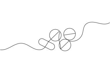 Tıbbi simge bir satırda sanat minimum sağlık sembolü sürekli tasvir