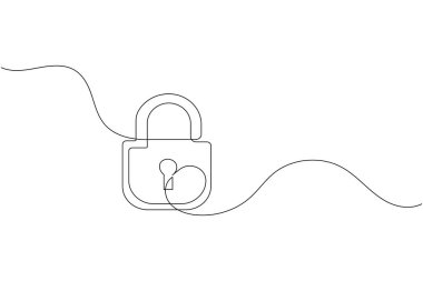 Semboller sürekli çizgi çizerek izole edilmiş dış hat beyaz arkaplan çizer