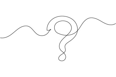 Semboller sürekli çizgi çizerek izole edilmiş dış hat beyaz arkaplan çizer