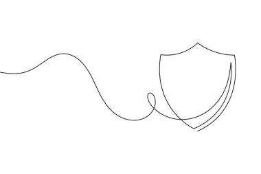 Siber güvenlik kavramları için sürekli satır sanatı içeren güvenlik ve gizlilik simgesi seti