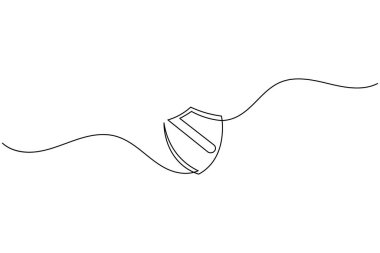 Siber güvenlik kavramları için sürekli satır sanatı içeren güvenlik ve gizlilik simgesi seti