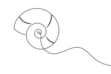 Deniz kabuğu simgesi aralıksız tek satır sanat tarzı asgari tasarım plaj tasarımı