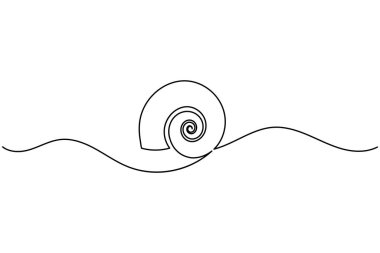 Deniz kabuğu simgesi aralıksız tek satır sanat tarzı asgari tasarım plaj tasarımı