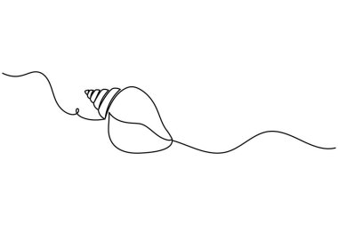 Deniz kabuğu simgesi aralıksız tek satır sanat tarzı asgari tasarım plaj tasarımı