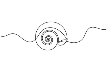 Deniz kabuğu simgesi aralıksız tek satır sanat tarzı asgari tasarım plaj tasarımı