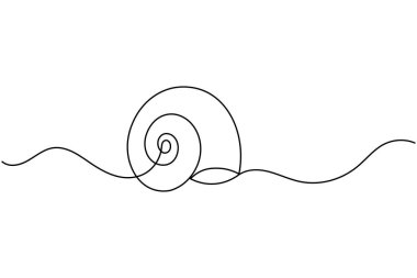 Deniz kabuğu simgesi aralıksız tek satır sanat tarzı asgari tasarım plaj tasarımı