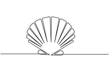 Deniz kabuğu simgesi aralıksız tek satır sanat tarzı asgari tasarım plaj tasarımı