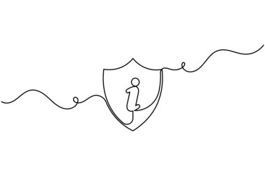 Bilgi simgesi sürekli tek satır sanat minimalist ana hatlı sembol tasarımı