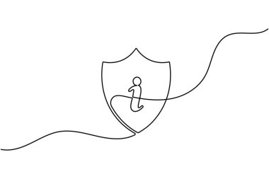 Bilgi simgesi sürekli tek satır sanat minimalist ana hatlı sembol tasarımı