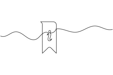 Bilgi simgesi sürekli tek satır sanat minimalist ana hatlı sembol tasarımı