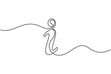 Bilgi simgesi sürekli tek satır sanat minimalist ana hatlı sembol tasarımı