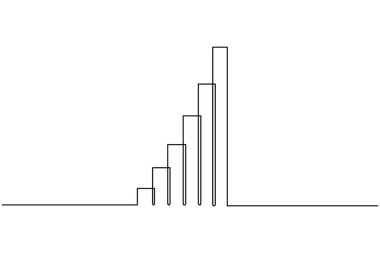İş büyümesi çubuğu simgesi sürekli tek satır sanat başarısı konsepti