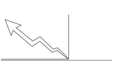 İş büyümesi çubuğu simgesi sürekli tek satır sanat başarısı konsepti
