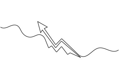 İş büyümesi çubuğu simgesi sürekli tek satır sanat başarısı konsepti