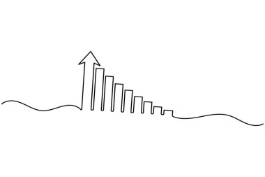 İş büyümesi çubuğu simgesi sürekli tek satır sanat başarısı konsepti