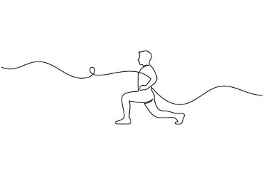 Koşan adam sürekli tek sıra halinde sanat fitness yaşam tarzı