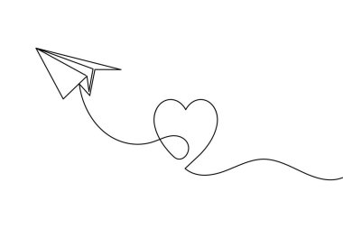 Kağıt uçak aralıksız bir çizgi üzerinde uçuyor.