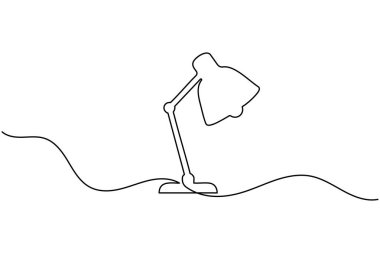 Masa lambası sürekli bir satır sanat minimalist düzenlenebilir vektör simgesi