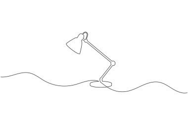 Masa lambası sürekli bir satır sanat minimalist düzenlenebilir vektör simgesi