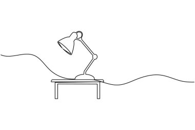 Masa lambası sürekli bir satır sanat minimalist düzenlenebilir vektör simgesi
