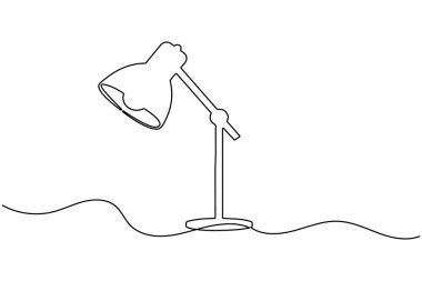 Masa lambası sürekli bir satır sanat minimalist düzenlenebilir vektör simgesi
