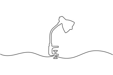 Masa lambası sürekli bir satır sanat minimalist düzenlenebilir vektör simgesi
