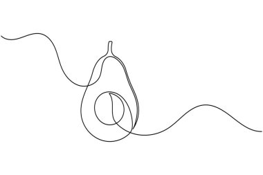 Avokado meyvesi minimalist sağlıklı gıda ikonu çizer.